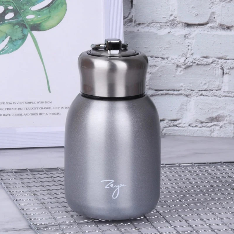 Water Bottle Stainless Steel Double-Wall Insulated Leakproof 10.1 Oz