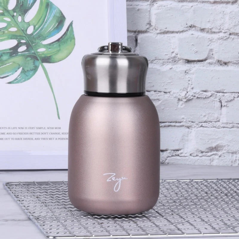 Water Bottle Stainless Steel Double-Wall Insulated Leakproof 10.1 Oz