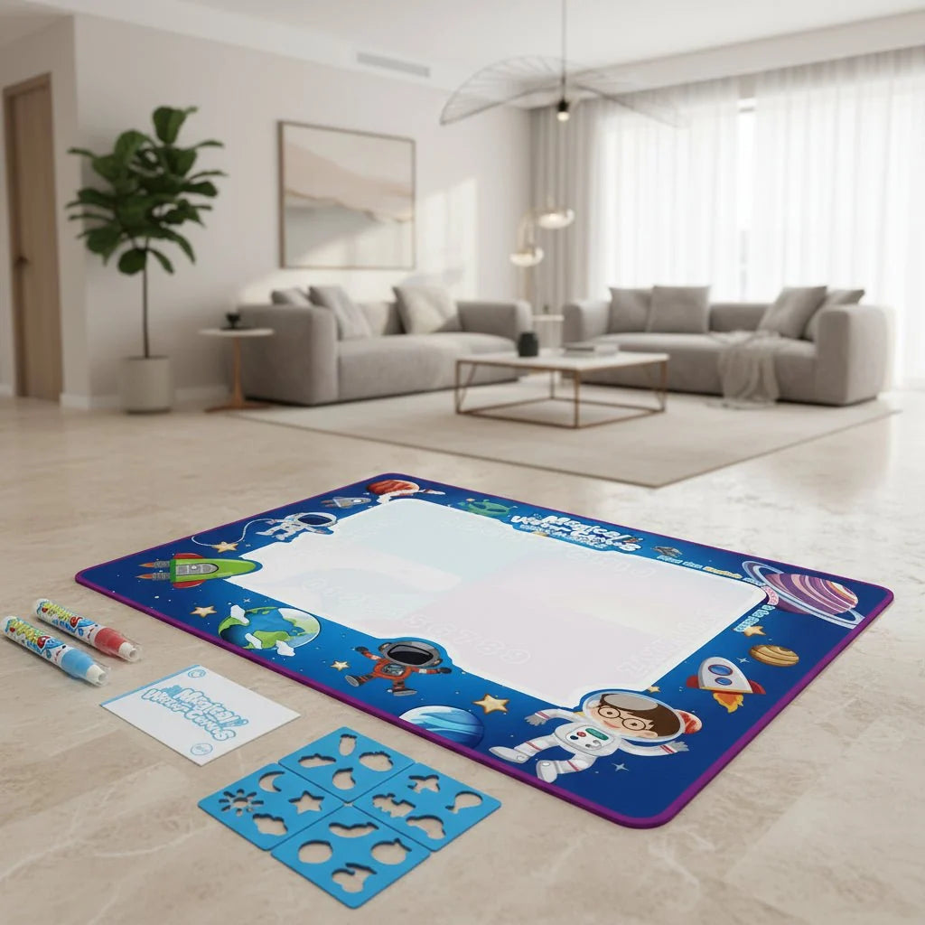 Water Drawing Mat for Kids Reusable Mess-Free Quick-Drying