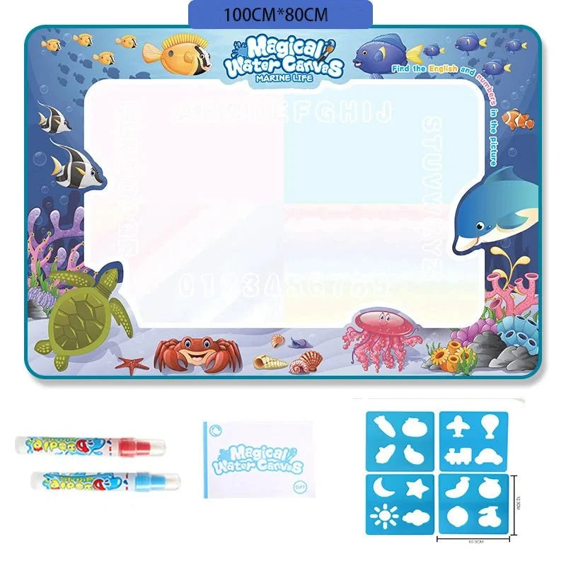 Water Drawing Mat for Kids Reusable Mess-Free Quick-Drying