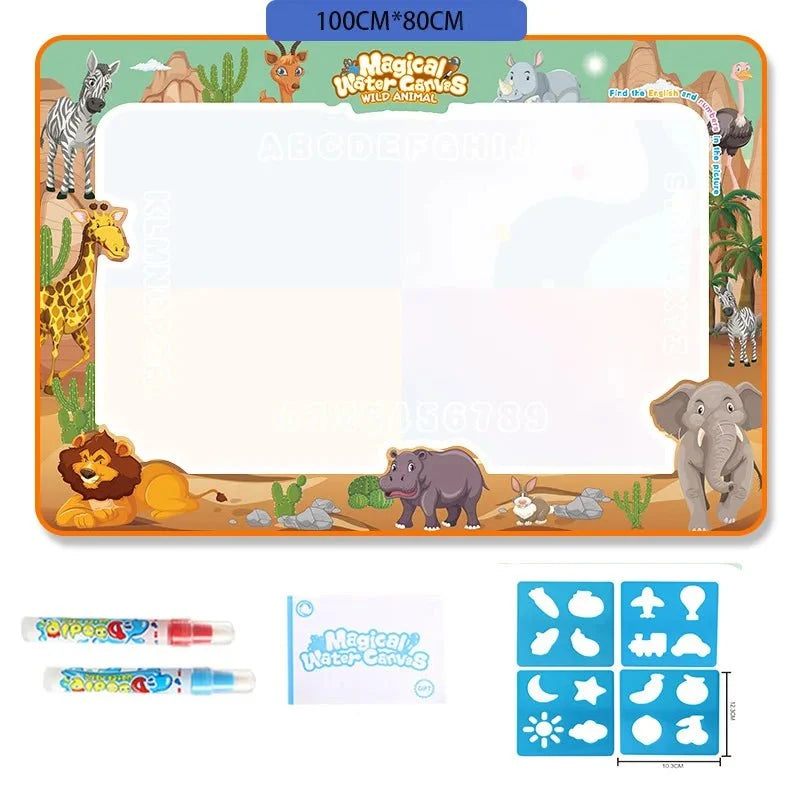 Water Drawing Mat for Kids Reusable Mess-Free Quick-Drying