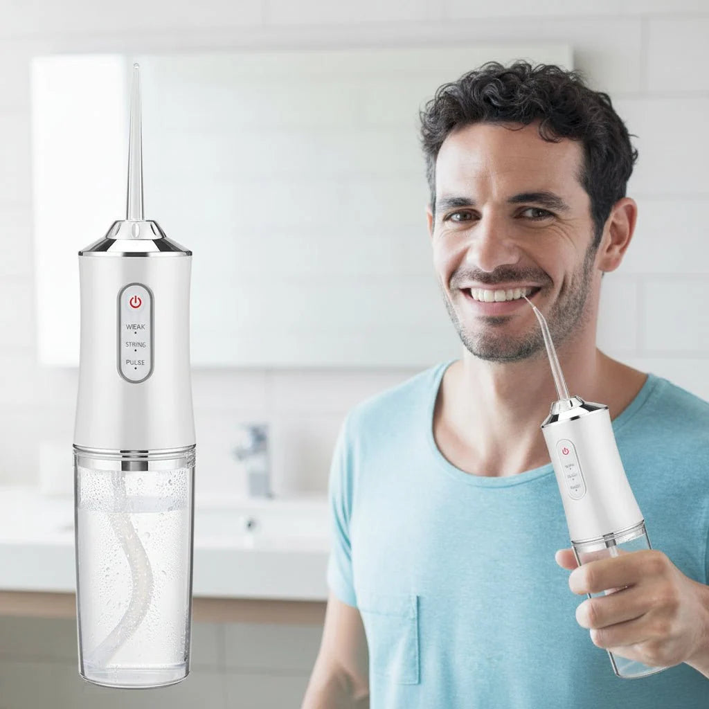 Water Flosser 3 Pressure Levels 360° Rotating Nozzle 7.4 Fl Oz Tank