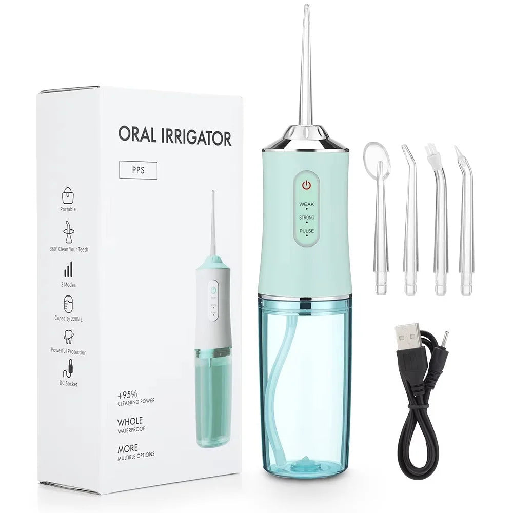 Water Flosser Cordless Rotating Tip & Adjustable Pressure