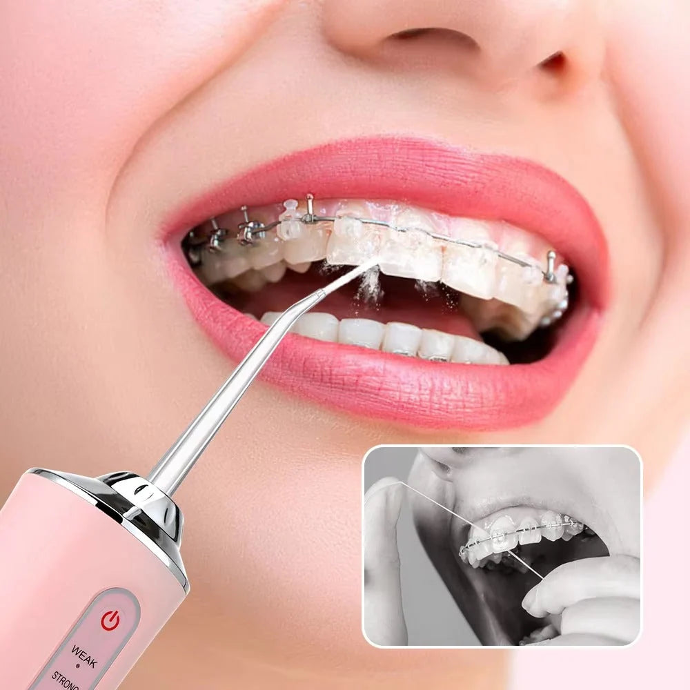 Water Flosser Cordless Rotating Tip & Adjustable Pressure