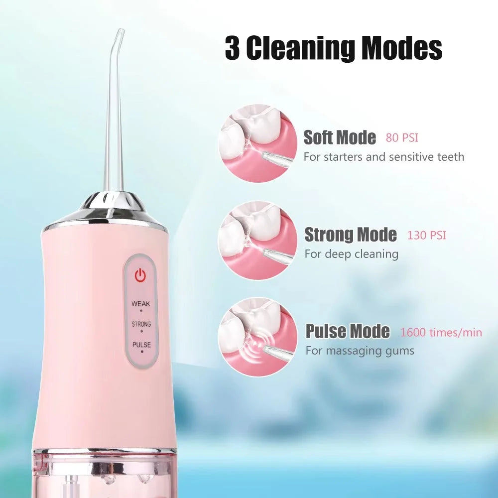 Water Flosser Cordless Rotating Tip & Adjustable Pressure