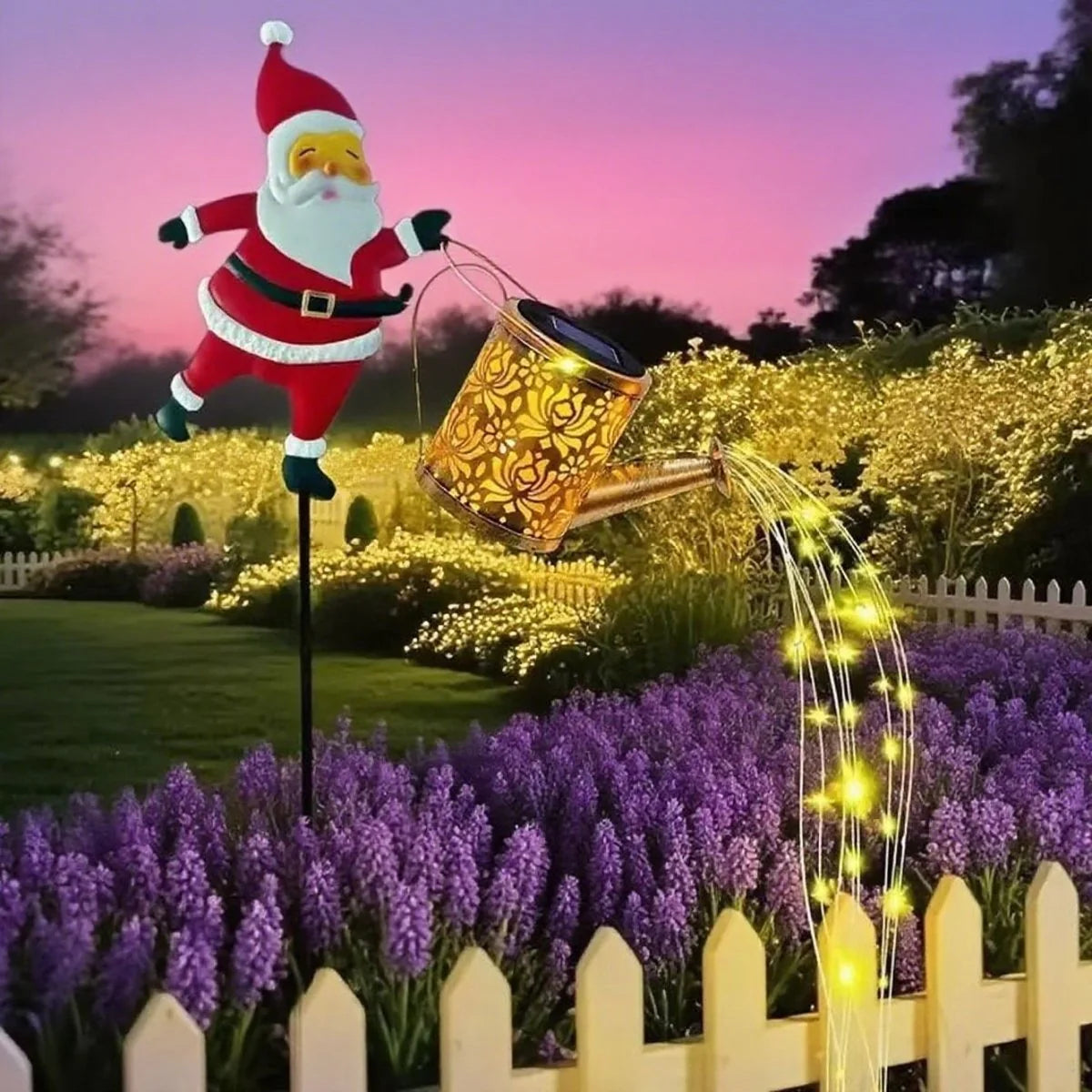 Watering Can Lantern Solar-Powered Metal IP44 Rainproof