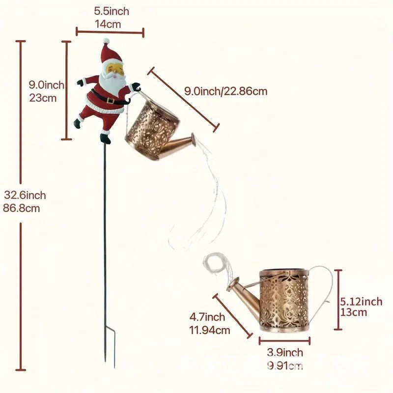 Watering Can Lantern Solar-Powered Metal IP44 Rainproof
