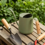 Watering Can Stainless Steel Long Spout Wooden Handle 1L