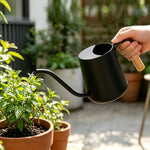 Watering Can Stainless Steel Long Spout Wooden Handle 1L