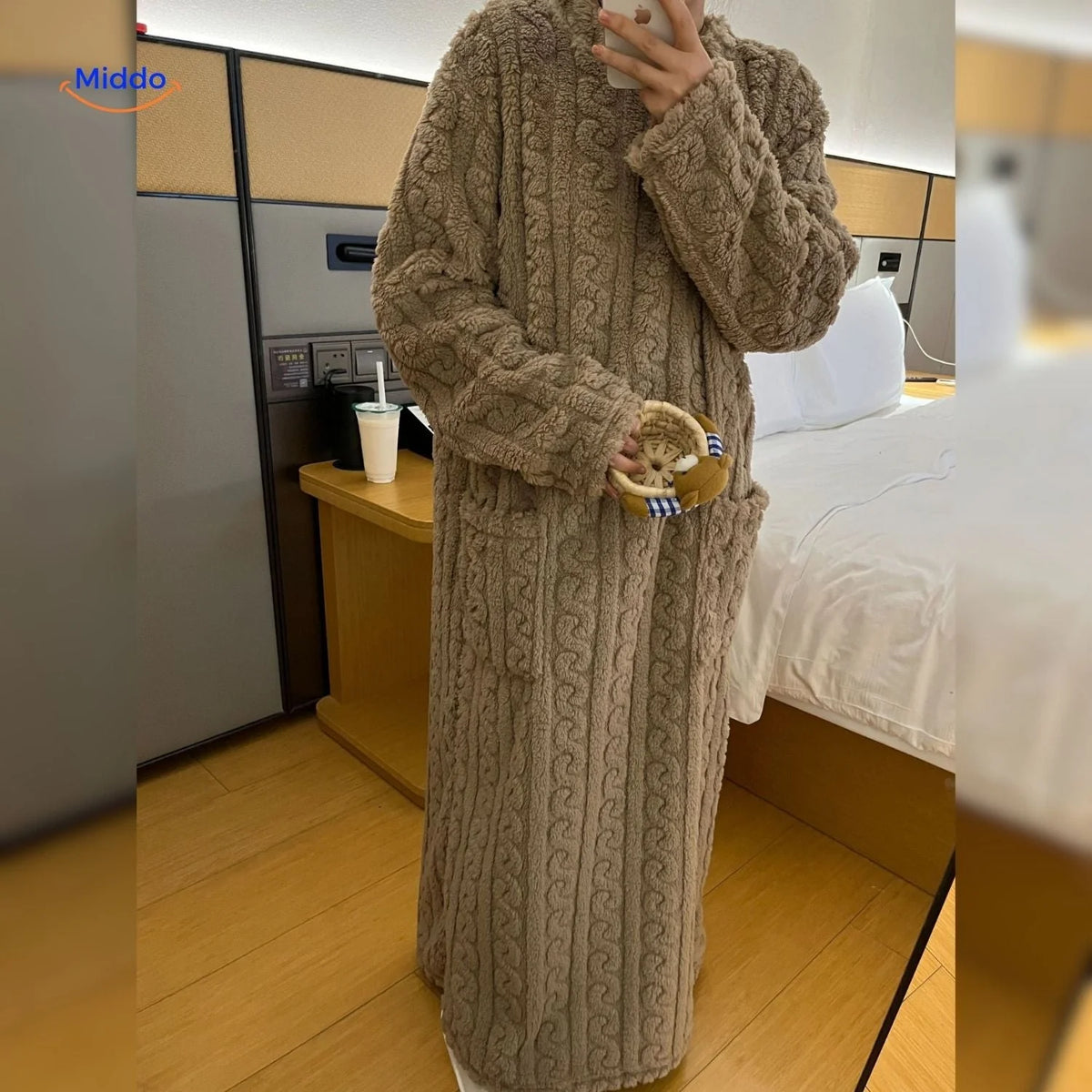 Wearable Blanket Fleece Long Sleeves & Front Pockets