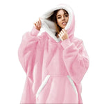Wearable Blanket Hoodie Flannel Sherpa Lined With Pocket