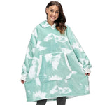 Wearable Blanket Hoodie Flannel Sherpa Lined With Pocket