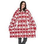 Wearable Blanket Hoodie Flannel Sherpa Lined With Pocket
