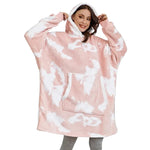 Wearable Blanket Hoodie Flannel Sherpa Lined With Pocket
