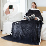 Wearable Blanket Sherpa Fleece Sleeves & Foot Pocket