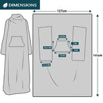 Wearable Blanket Sherpa Fleece Sleeves & Foot Pocket