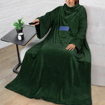 Wearable Fleece Blanket Oversized With Sleeves & Front Pocket