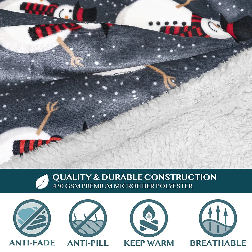 Wearable Fleece Blanket Oversized With Sleeves & Front Pocket