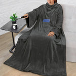Wearable Fleece Blanket Oversized With Sleeves & Front Pocket