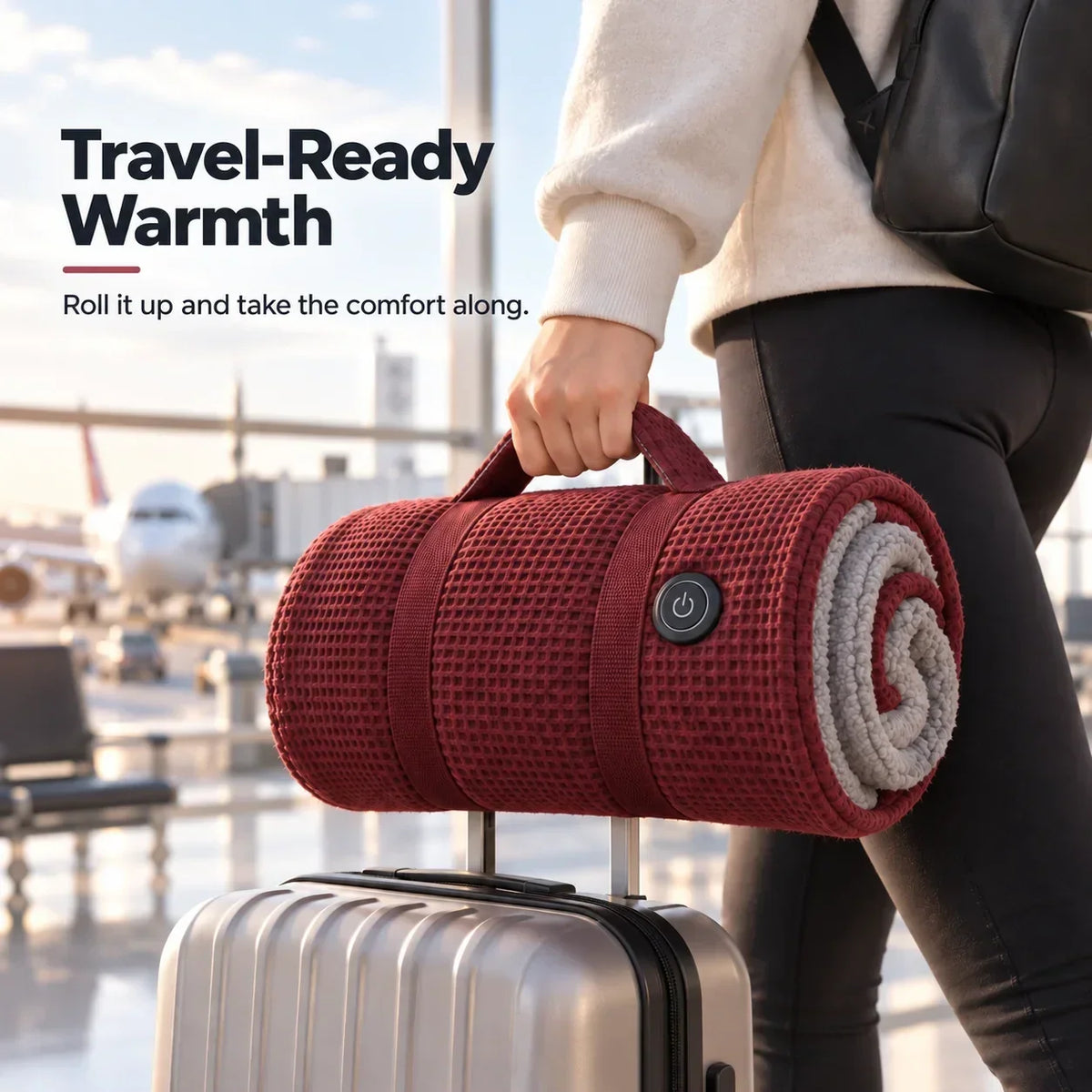 Wearable Heated Blanket USB Powered 3 Heat Settings Hands-Free Comfort