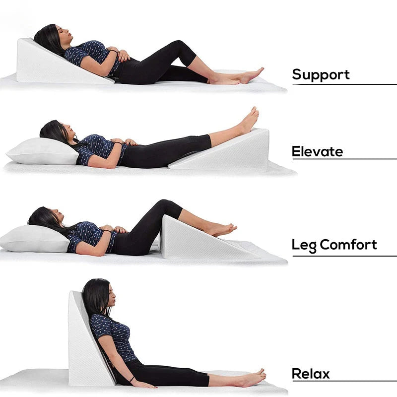 Wedge Pillow Back & Leg Support Gel Memory Foam