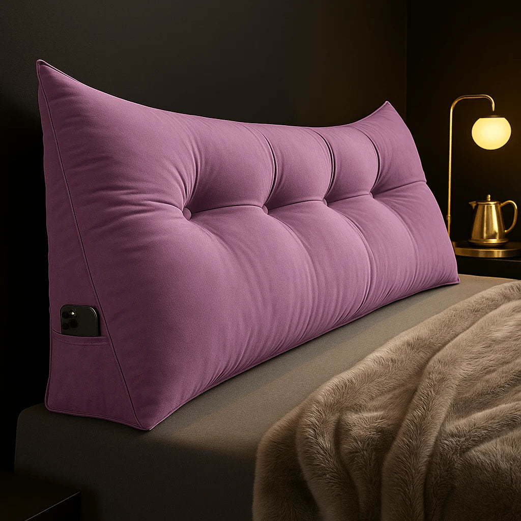 Wedge Pillow Organic Cotton Ergonomic Back Support, Bed & Sofa Use