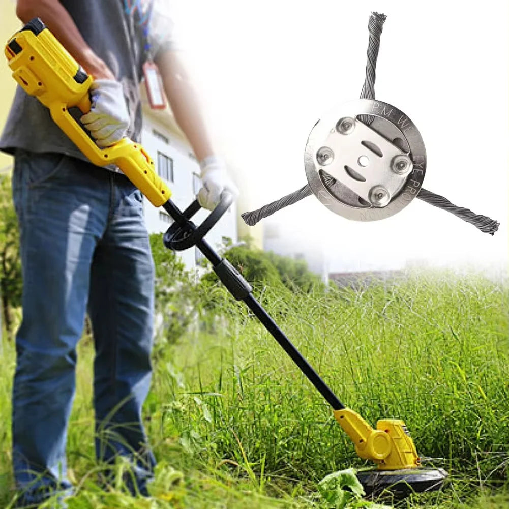 Weed Brush Attachment Rotating Steel Wires Universal Trimmer Fit