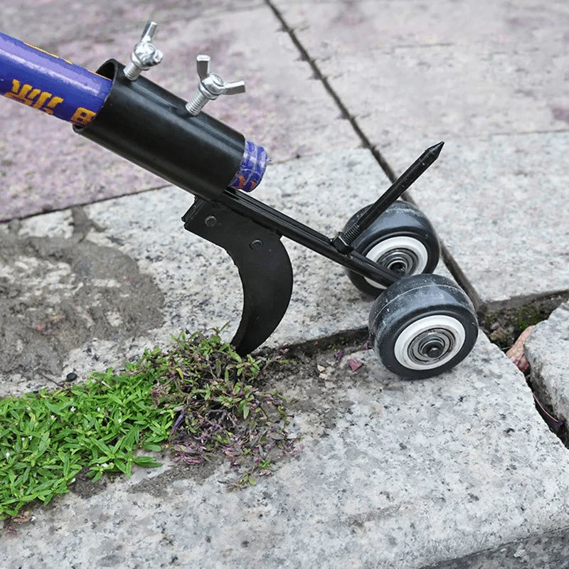 Weed Roller Root Removing Attachable Handle