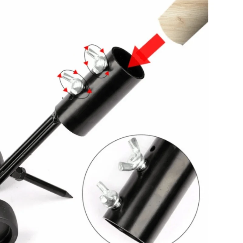 Weed Roller Root Removing Attachable Handle