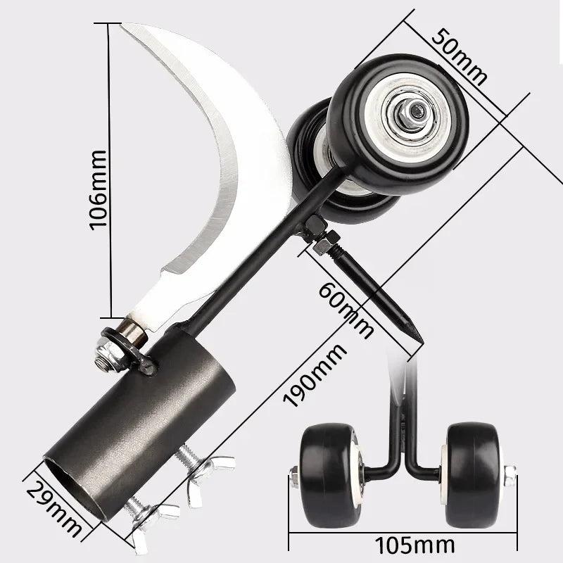 Weed Roller Root Removing Attachable Handle