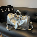 Weekend Duffel Bag Premium Leather Spacious Interior Adjustable Strap