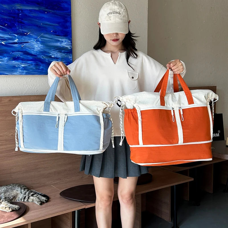 Weekend Duffle Bag Expandable Compartments Adjustable Shoulder Strap