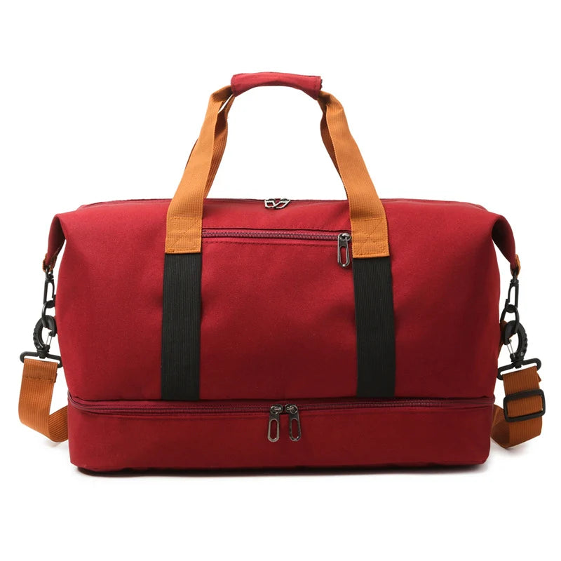 Weekend Duffle Bag Large Capacity Water-Resistant Padded Shoulder Straps
