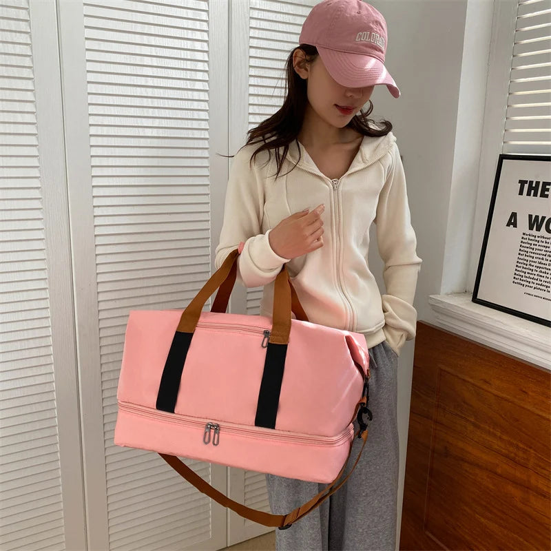 Weekend Duffle Bag Large Capacity Water-Resistant Padded Shoulder Straps