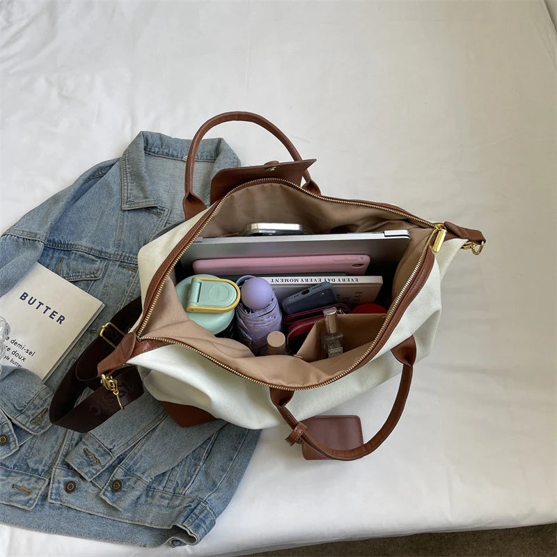 Weekender Bag Premium Canvas Spacious Interior & Adjustable Strap