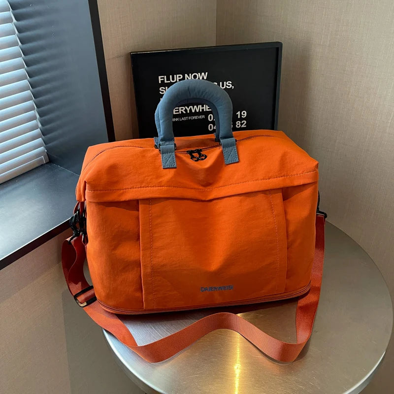 Weekender Duffel Bag Canvas Multiple Pockets & Adjustable Strap