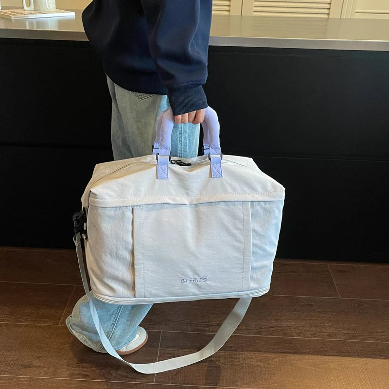 Weekender Duffel Bag Canvas Multiple Pockets & Adjustable Strap