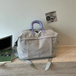 Weekender Duffel Bag Canvas Multiple Pockets & Adjustable Strap