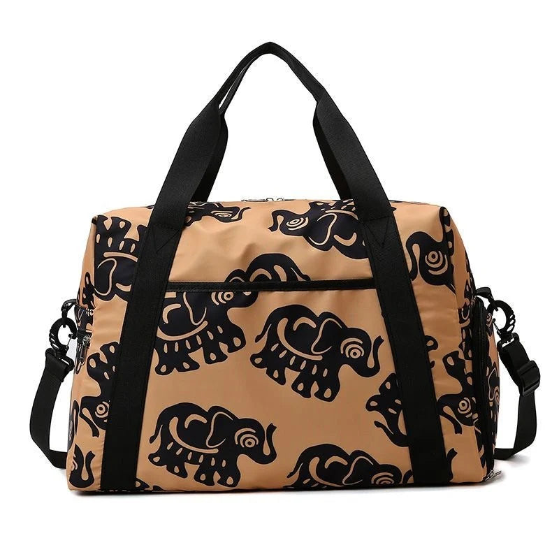 Weekender Duffel Bag Elephant Print & Detachable Shoulder Strap