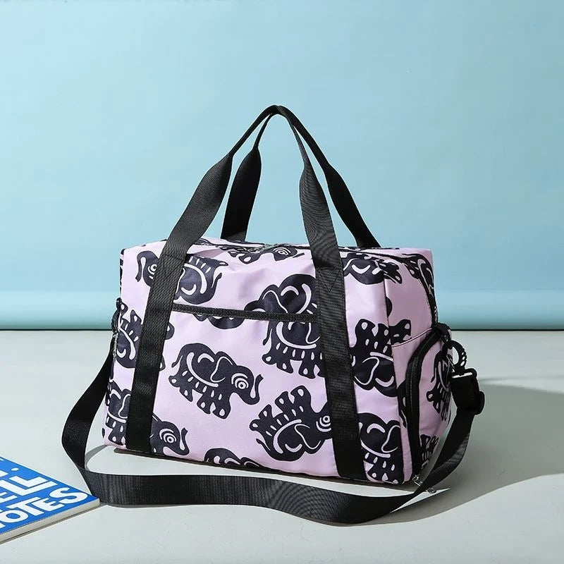 Weekender Duffel Bag Elephant Print & Detachable Shoulder Strap