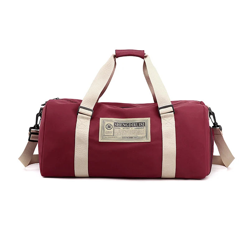 Weekender Duffel Bag Water-Resistant Fabric Multiple Pockets Carry-On Friendly