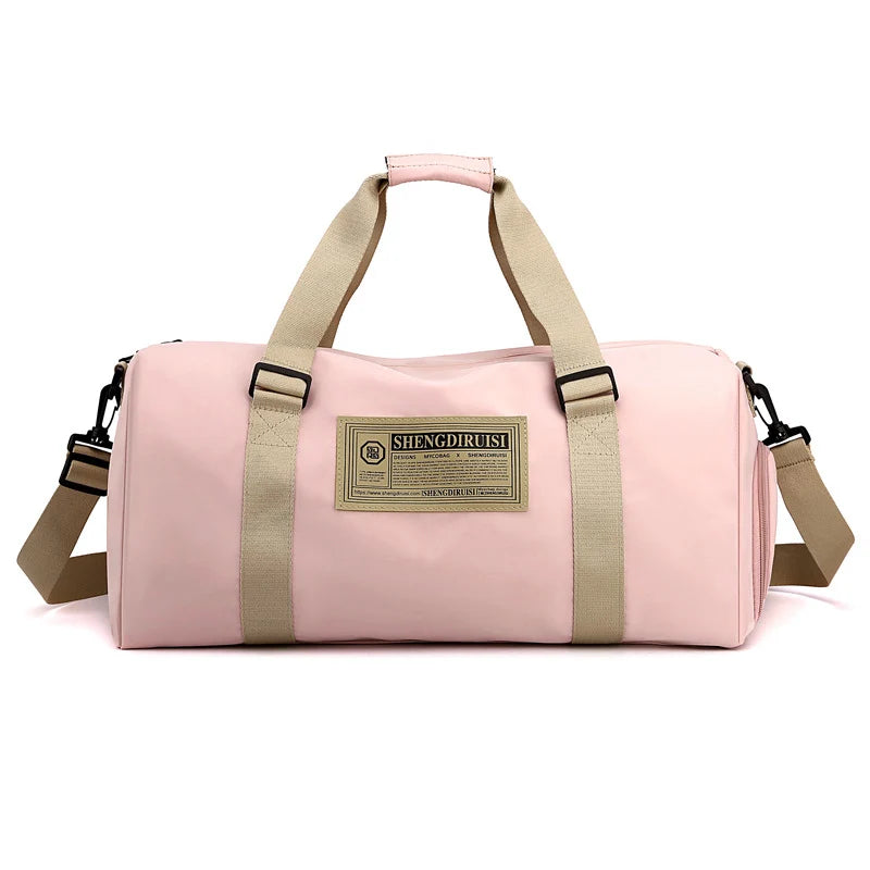 Weekender Duffel Bag Water-Resistant Fabric Multiple Pockets Carry-On Friendly