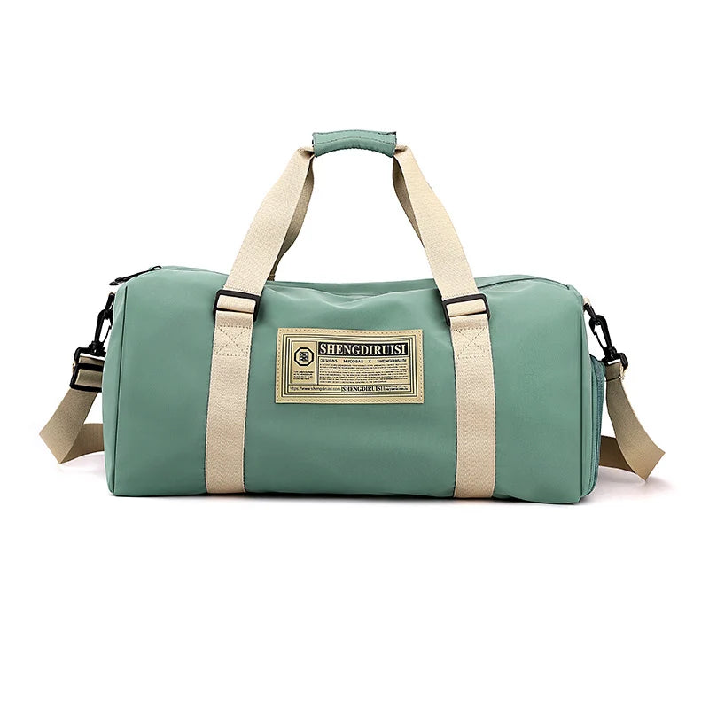 Weekender Duffel Bag Water-Resistant Fabric Multiple Pockets Carry-On Friendly