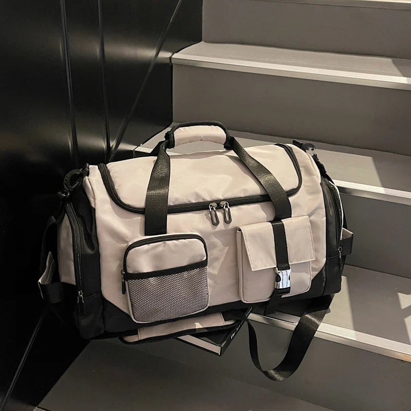 Weekender Duffel Bag Water-Resistant Multi-Compartment Padded Shoulder Strap