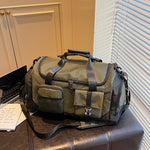 Weekender Duffel Bag Water-Resistant Multi-Compartment Padded Shoulder Strap