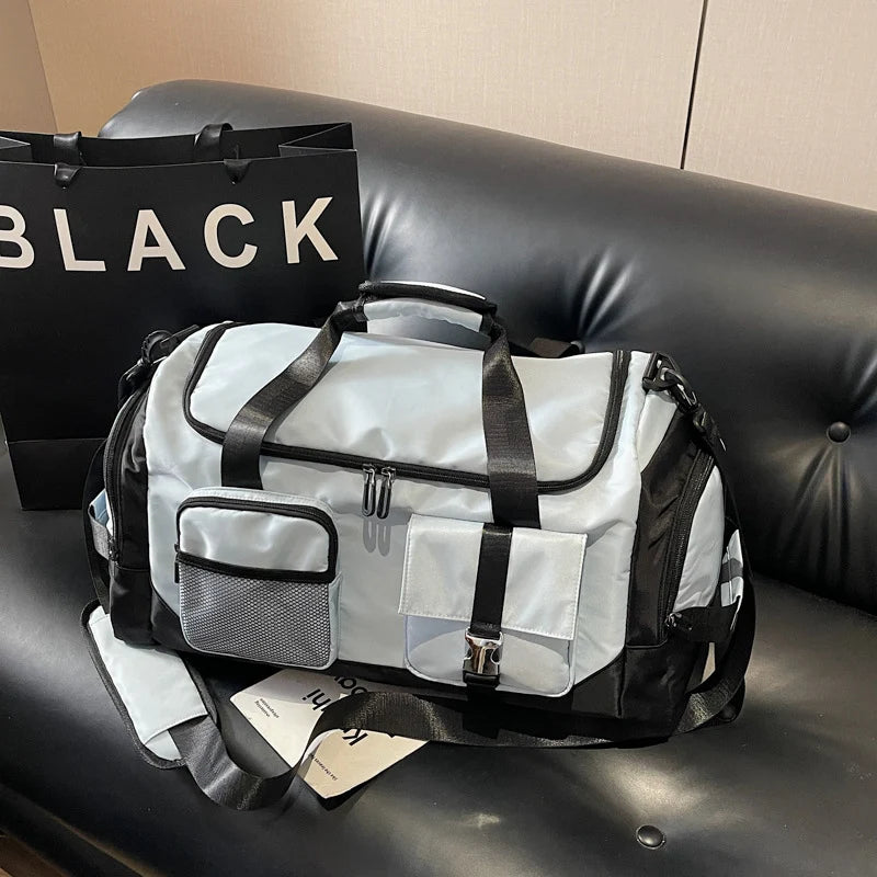 Weekender Duffel Bag Water-Resistant Multi-Compartment Padded Shoulder Strap