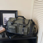 Weekender Duffel Bag Water-Resistant Multi-Compartment Padded Shoulder Strap