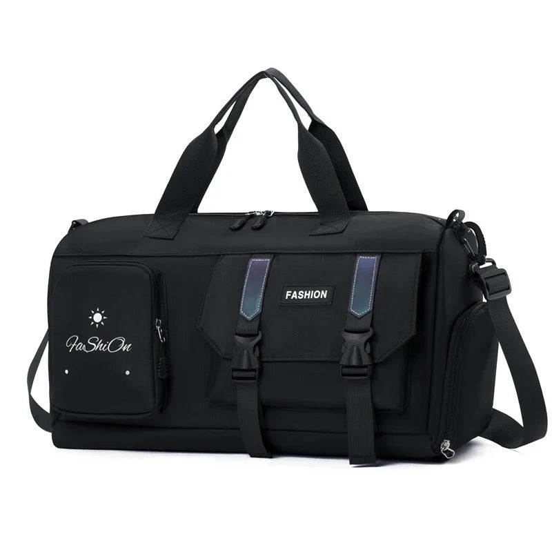 Weekender Duffel Bag Water-Resistant Multiple Compartments Adjustable Strap