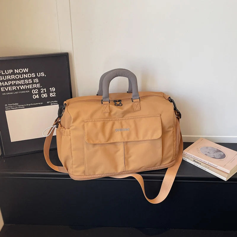 Weekender Duffle Bag Canvas Multiple Pockets & Adjustable Shoulder Strap