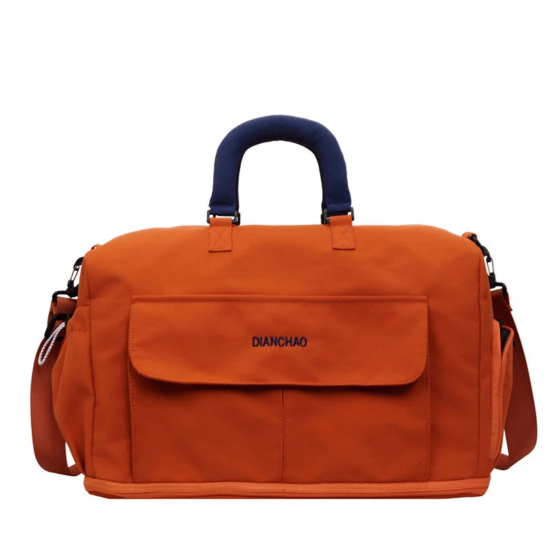Weekender Duffle Bag Canvas Multiple Pockets & Adjustable Shoulder Strap